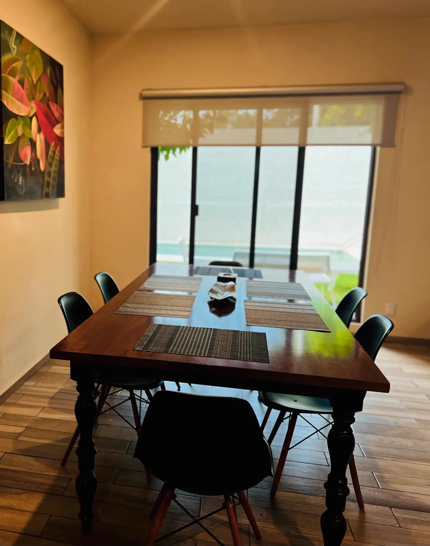 Equipped kitchen with fridge and stove at Villa La Ceiba with pool
